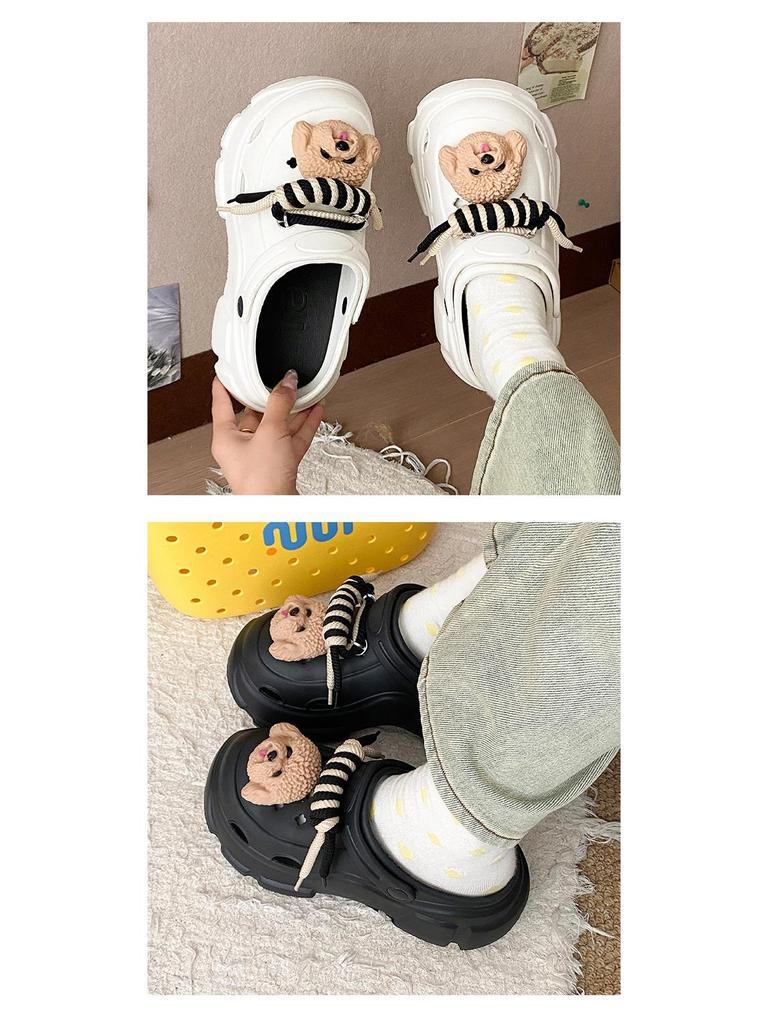 Adorable Kids' Non-Slip Puppy Clogs for Girls - 2025 Summer Beach Toe Slippers with Thick Soles