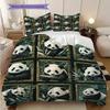 Panda Pattern Bedding Quilt Set Quilt Cover Pillowcase Home Decoration Birthday Gift (1 * Duvet Cover + 2 * Pillowcase, Without Core)