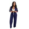 TW802 Women's Autumn/Winter Striped Hooded Cardigan & Straight-Leg Trousers Set
