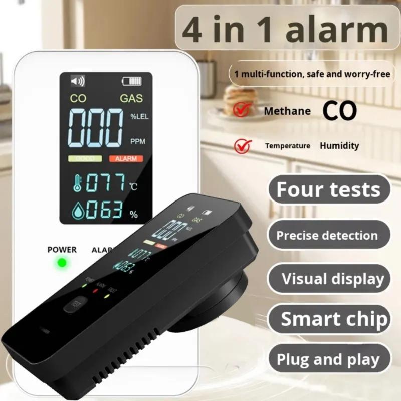 Environmental Monitor Device for Gas Leak Detection Humidity and Temperature Featuring Sound Light Warning Color Screen