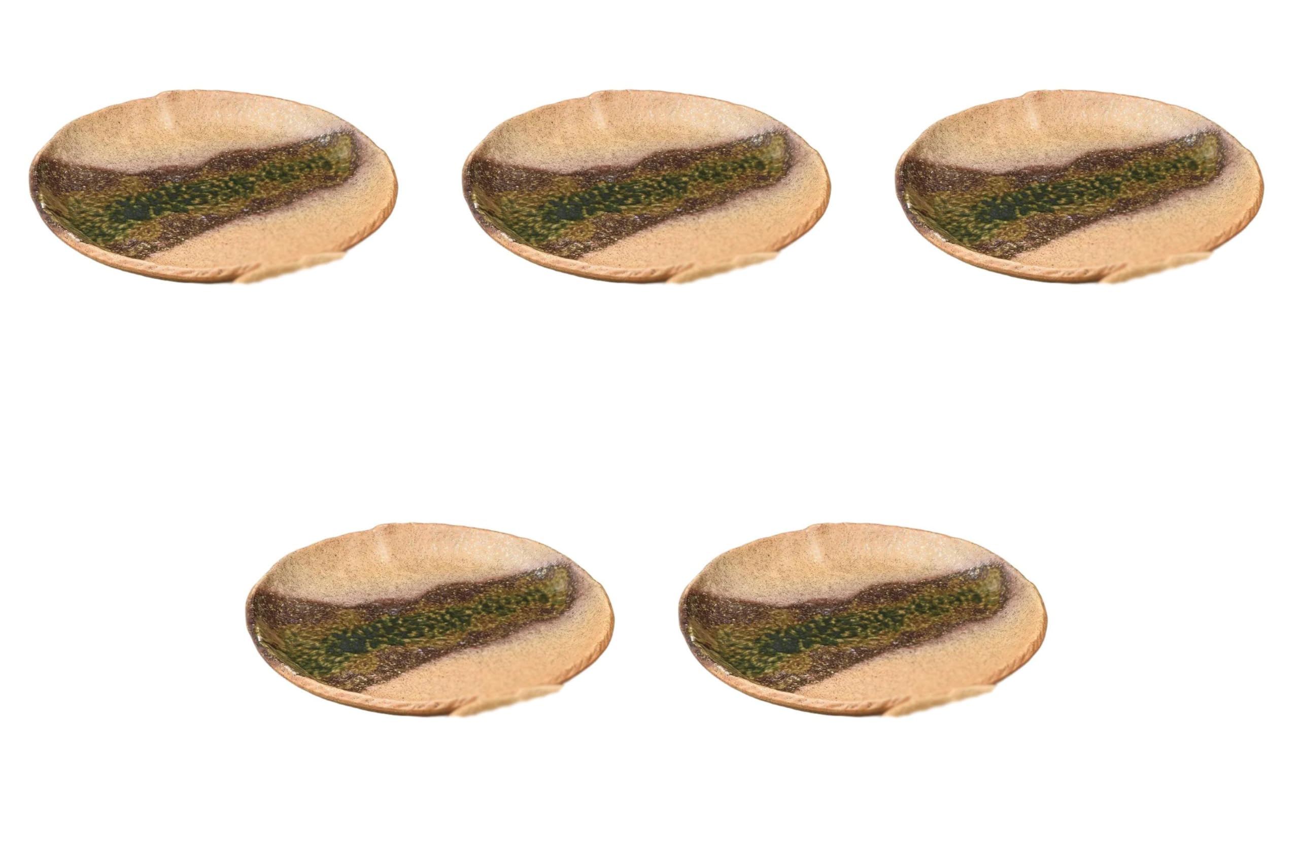 

Set of 5 Seiun Iga Round Plates x Setomonohonpo 7.0 [21.5 2cm]