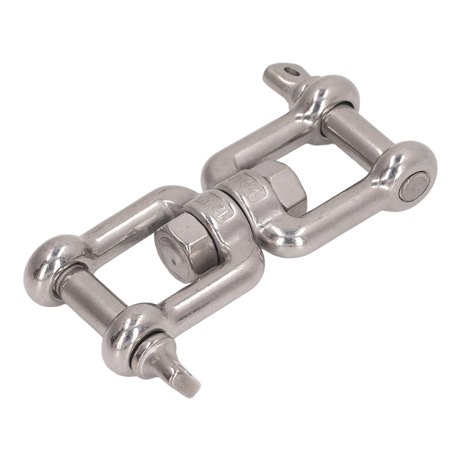 

304 Stainless Steel Double Jaw Shackle Rustproof Universal Jaw Anchor Connector for Hardware Lifting Connection 12mm