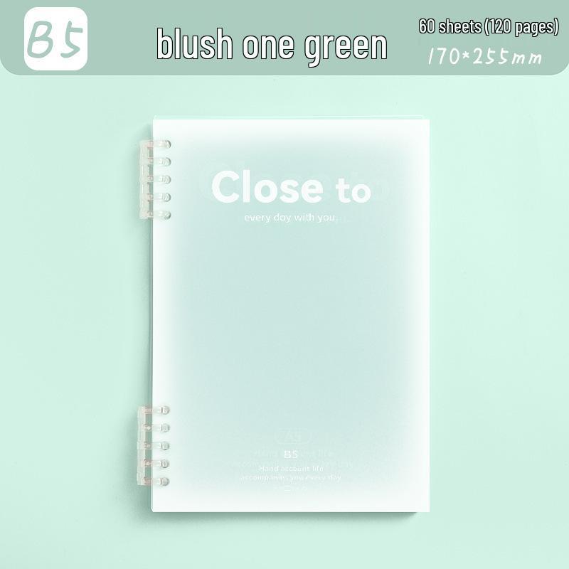 A5 Blush Coil Notebook: Detachable, Loose-leaf, Comfortable Grip, Ideal for Elementary Students' Diaries and Notes with Horizontal Lines.