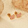 2026 Screw Stud Earrings, European and American Ins Sweet and Cute Bow Rainbow Earrings Earrings for Women