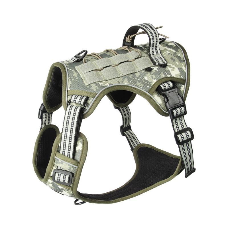 Imbracatura a pettorina per cani Heavy-Duty con sistema Molle per cani di taglia grande, per passeggiate all'aperto, controllo