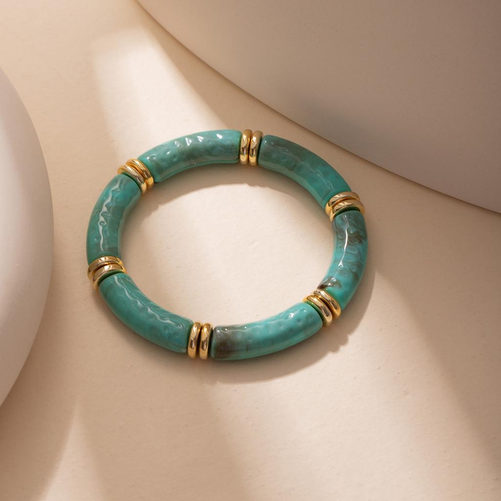 Color Matching Acrylic Design Sense Personality Generous Bracelet Bracelet Fashion Simple Gold Powder Bracelet