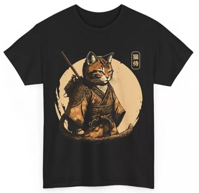 Samurai Cat Shirt Ninja Cat Tshirt Japanese Culture Lovers Women Men Shirt Unisex T-Shirt M