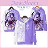 Genshin Impact Raiden Shogun Unisex-Kapuzenpullover mit Reißverschluss, Cosplay-Kostüm