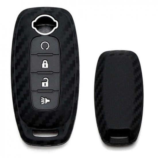 "Carbon Fiber" Pattern Silicone Cover For Nissan 22+ Rogue Pathfinder 4B Key Fob
