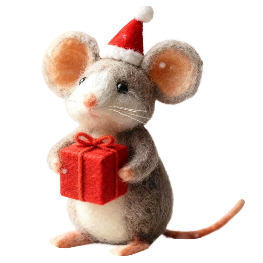 8cm Handmade Felt Mouse Ornaments For Christmas, Festival Atmosphere Decoration Props, Cute, Fun, And Festive Gifts