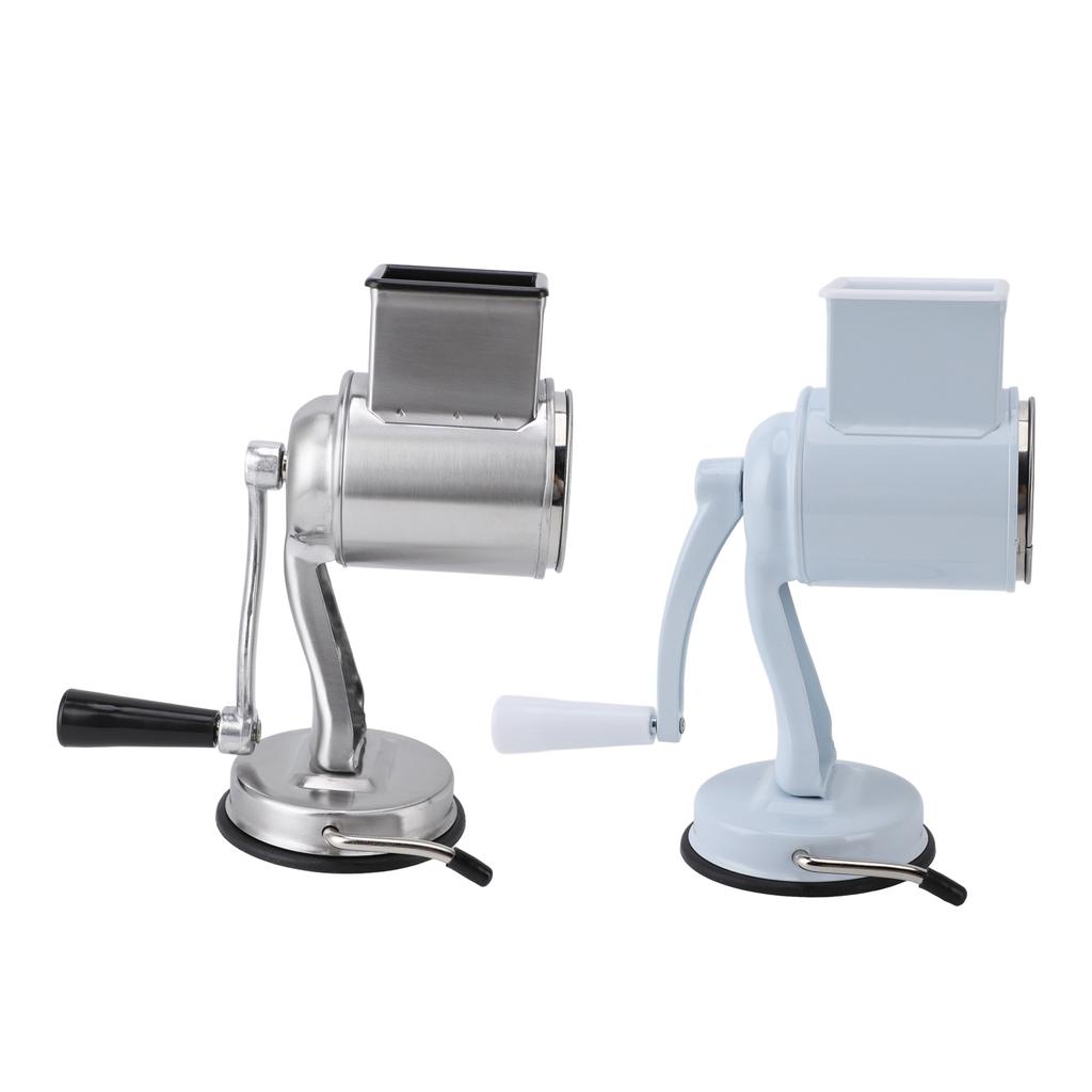 Manuelle Käsereibe aus Edelstahl mit Handkurbel, 5 austauschbaren Klingen und Griff für Gemüse