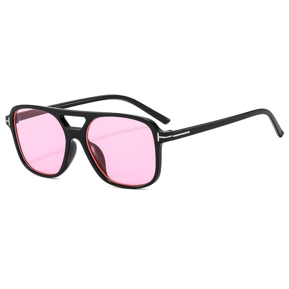 Vintage Oversized Sunglasses Women Retro Brand Big Frame Sun Glasses Female Black Yellow Ins Style Square Glasses