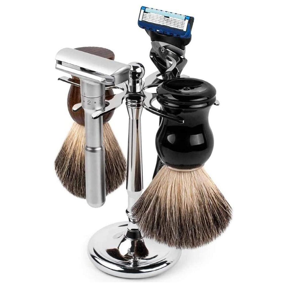 ABWR-Stainless Steel Razor Holder, Shaving Brush Holder, Shaving Tool Accessories, Razor Brush Holder 15.3X7cm