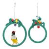 Cotton Rope Pet Parrot Swing Hanging Ring Climbing Chewing Biting Toys Cage AccessoryGreen