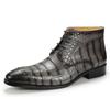 Fashion Business Fashion Men's Ankle Boots Autumn Luxury High Grade Printing Design Business Dress Shoe Genuine Leather Zipper Man Boot