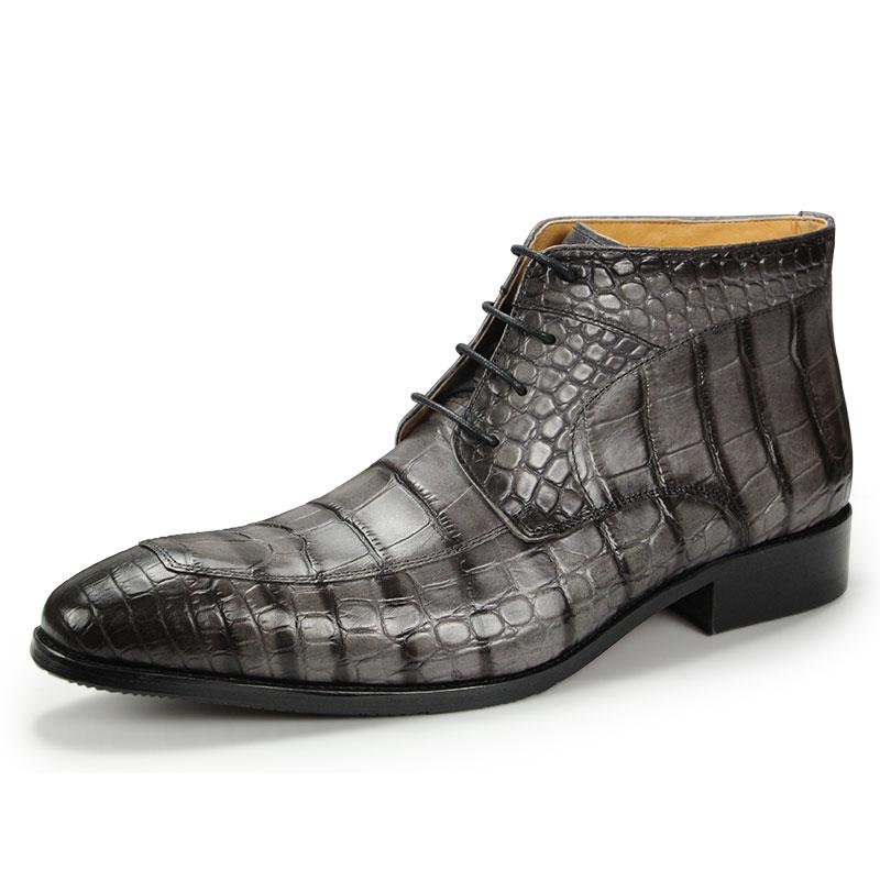 Fashion Business Fashion Men's Ankle Boots Autumn Luxury High Grade Printing Design Business Dress Shoe Genuine Leather Zipper Man Boot