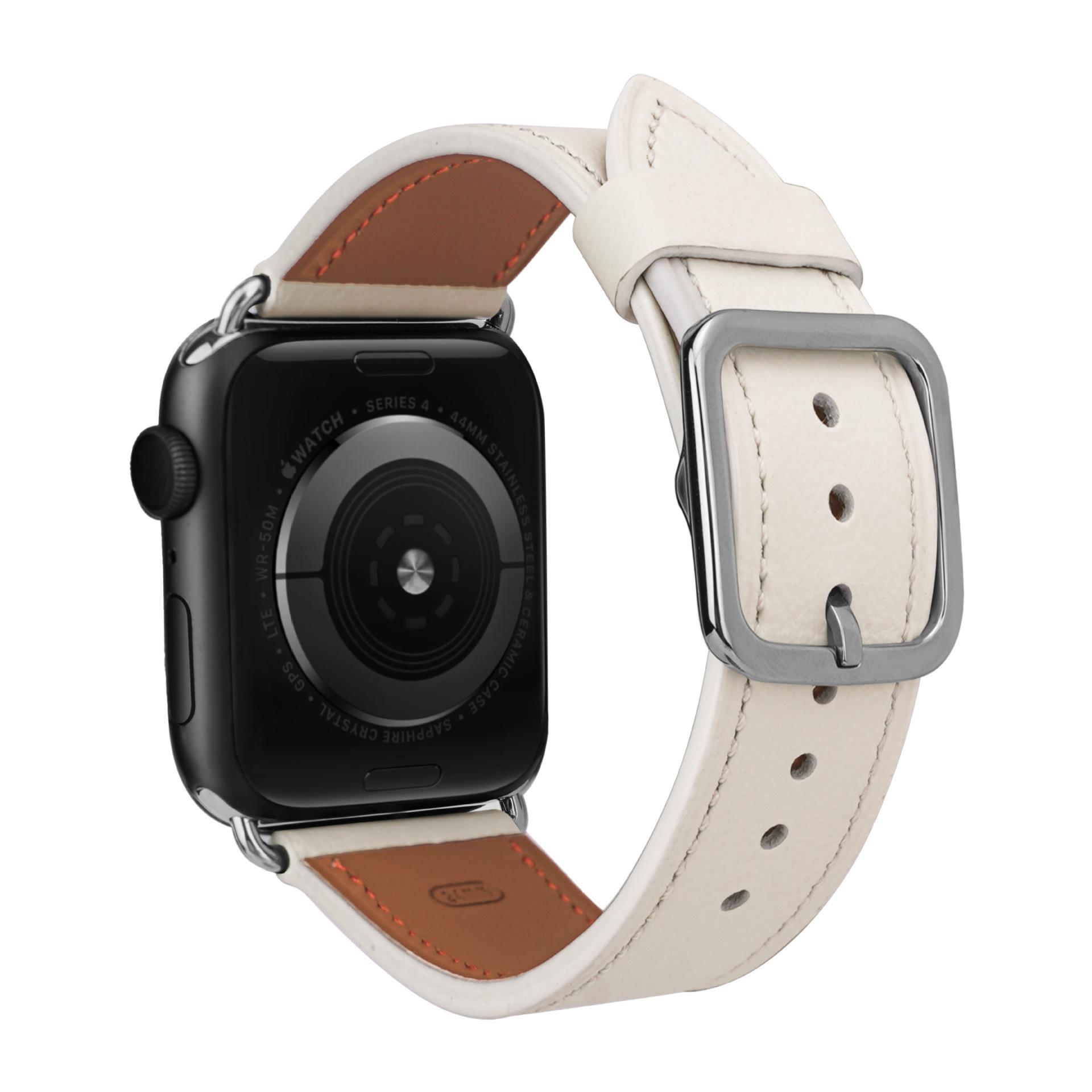 Applicable Apple Watch Watch With Simple First Calfskin Ultra Leather Strap 49Mm Leather Strap