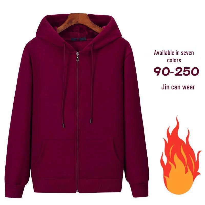 

Кардиган на молнии с капюшоном из махровой ткани, 320 г: Мужской модный свободный свитшот для весны и осени 3XL (160-180 lbs)