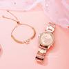 Elegant Ladies Quartz Watch Rose Gold Stainless Steel Band Women Wristwatch Relógio Luxury Diamonds Rhinestone Watch Women