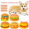 Rubber-coated Sound-producing Toy Hamburger Dog Teething and Cleaning Sound Hamburger Bag Pet Toy