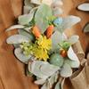 Easter Spring Garland 15.8Inch Spring Flower Wreath With Bow Knot Easter Front Door Decor Easter Plant Garland For Front Door