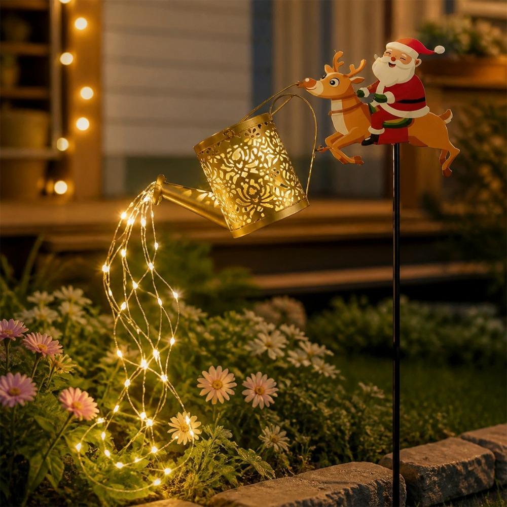 Waterproof Christmas Santa Solar Kettle Light Lawn Landscape Festive Lights Christmas Season