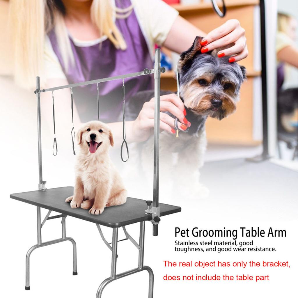 Stainless Steel Pet Grooming Table Beauty Desk Adjustable Height Clamp Holder for Dog Cat