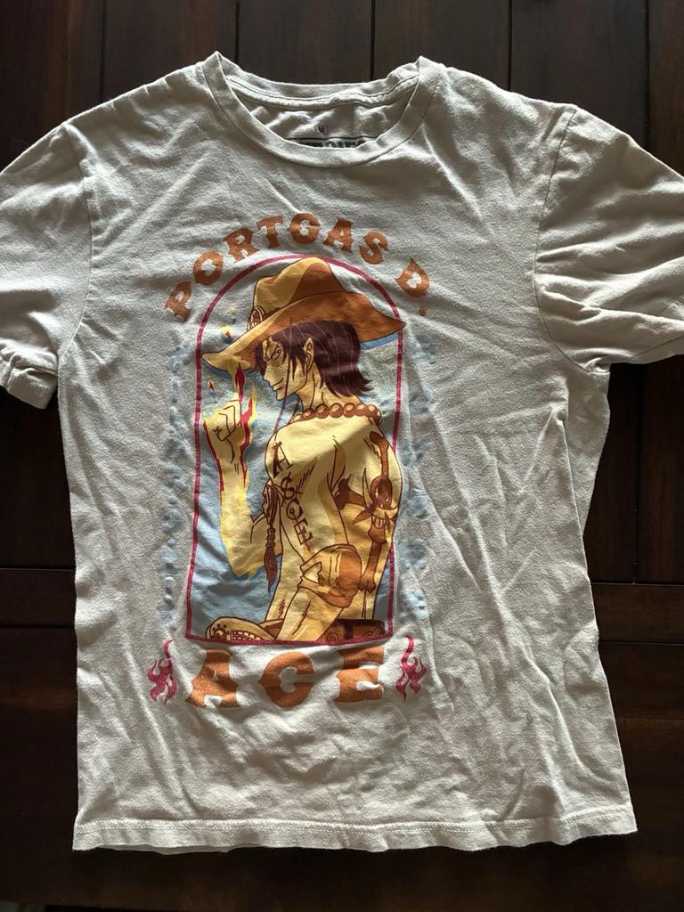 One Piece Portgas D Ace Anime Manga Short Sleeve T-Shirt Mens Medium