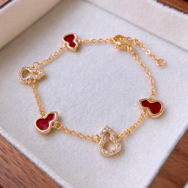 Elegant Zircon Gourd Patchwork Bracelet - Versatile Light Luxury Accessory