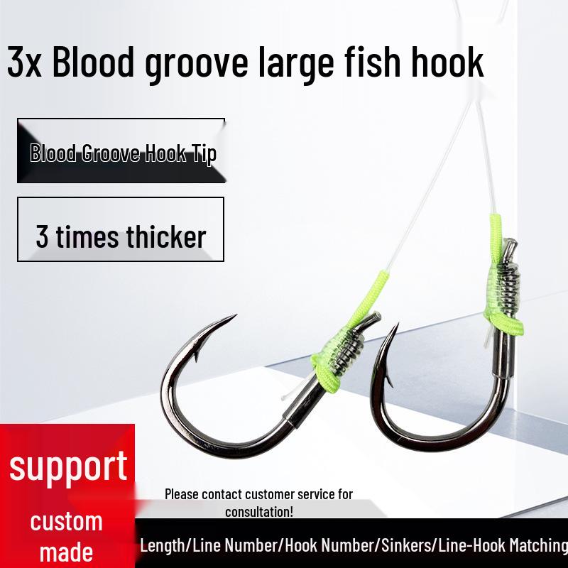 

Triple-Strength Black Pit Big Fish Double Hook with Triple Reinforcement Running Lead Line 6 + Hook 12