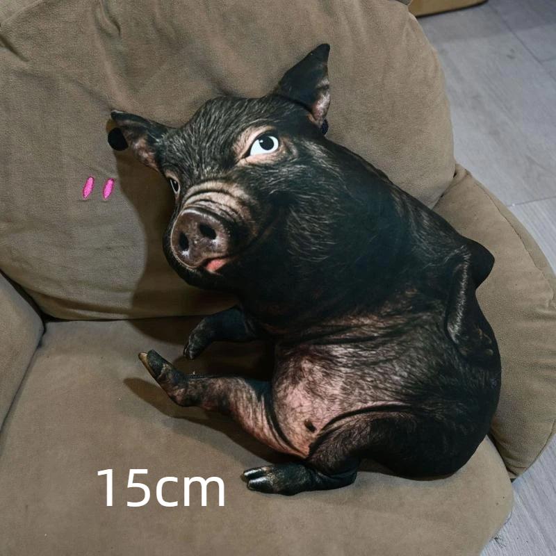 3D Printed Pig Stuffed Plush Pillow Realistic Soft Skin Friendly Fabric Cute Cushion for Sofa Bed Holiday Gift for Kids