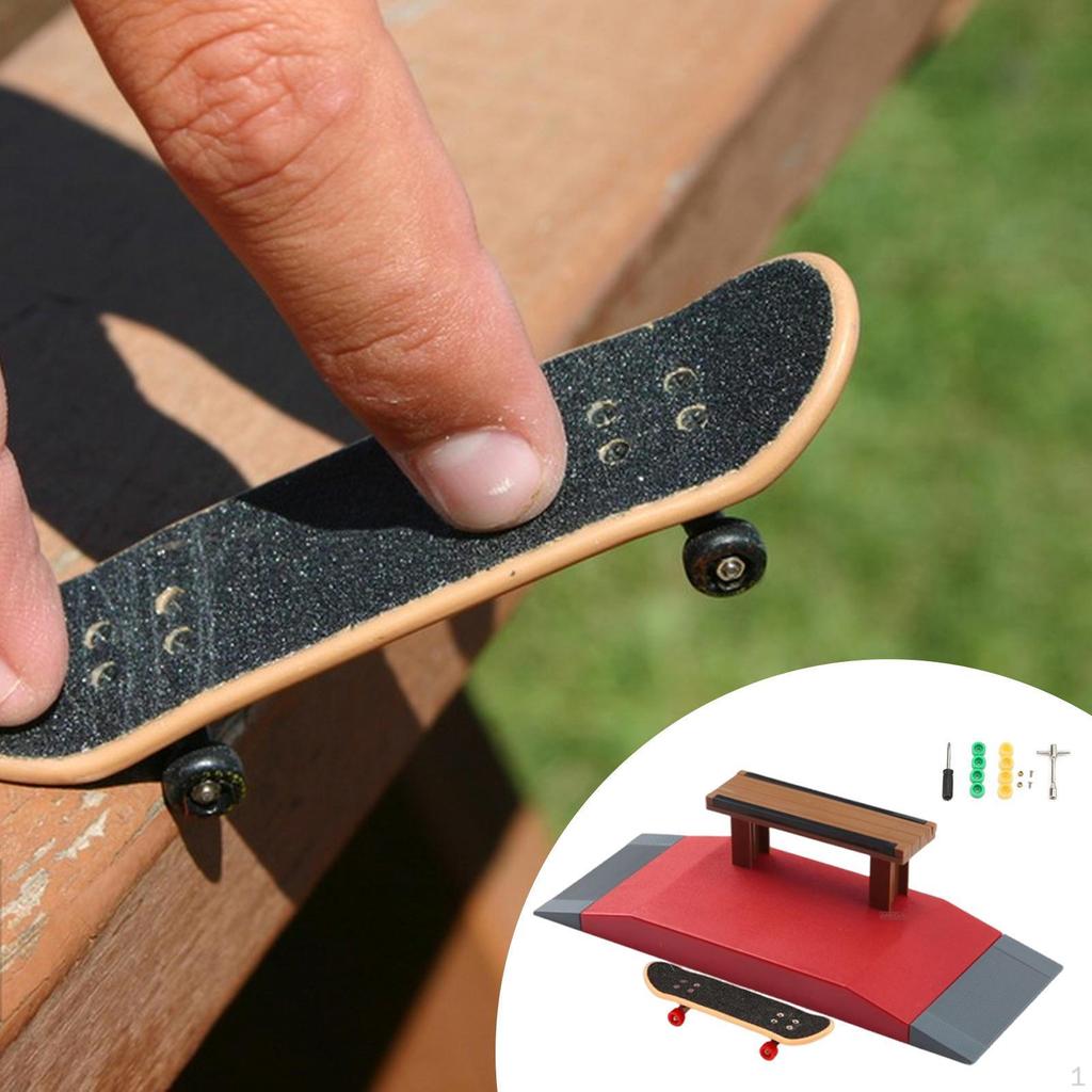 Finger Skateboard Ramp Set Fingerboard Scene Props for Ages 5+ Holiday Gifts Style A