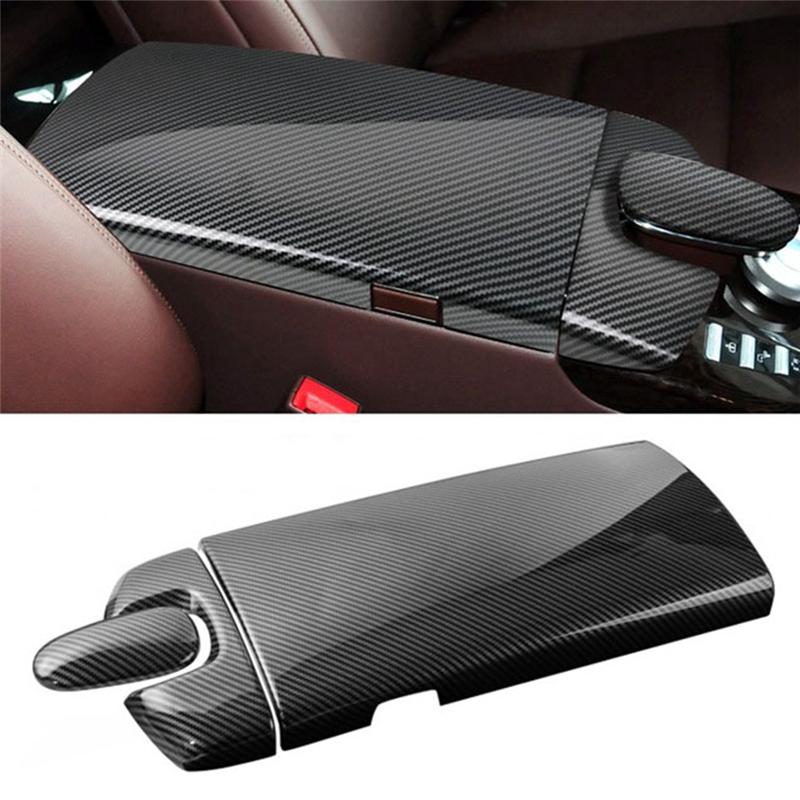 Kohlefaser-Textur Mittelkonsole Armlehnenbox Handyhülle Zifferblattgehäuse Für Mercedes Benz S-Klasse W221 2007-2013 Teile-A87Q