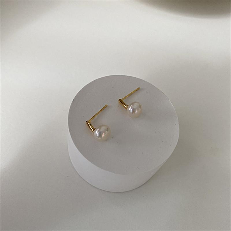 925 Sterling Silver French Exquisite Natural Freshwater Pearl Earrings for Women Temperament Wedding Party Jewelry Accessories