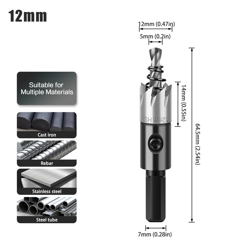 

HSS Aluminum Alloy High-speed Steel Hole Opener Iron Sheet Iron Plate Drilling Reaming Stainless Steel Metal Reaming 12Mm high speed steel hole opener