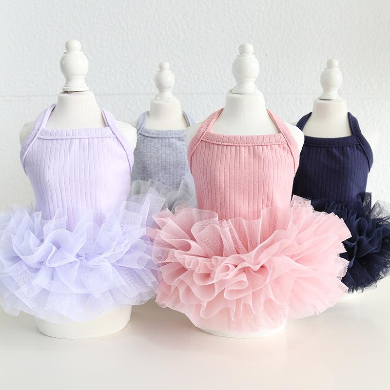 Elegant Pet Puff Skirt Dog Dance Skirt Spring New Dog Strap Dress Cat Clothing Pet Clothing Cute Bottom Skirt