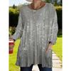 Women's Long-sleeved Round-neck T-shirt, Suitable for Spring, Autumn and Winter Seasons. It Has Pockets and Print Designs. Machine Washable.