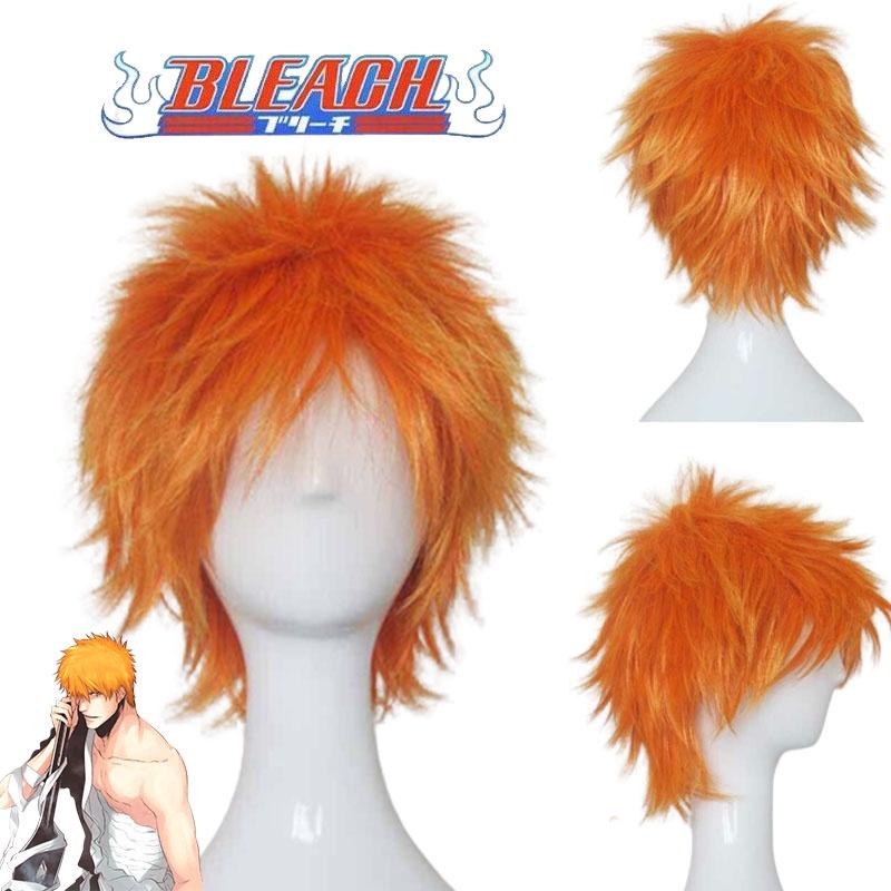 Bright Bleach Kurosaki Ichigo Wig Cosplay Hairpiece Adult Party Prop
