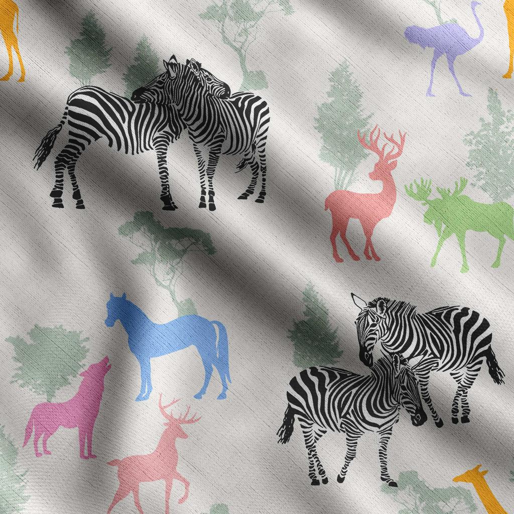 Soimoi Animals Print,  Cotton Cambric, Quilting Fabric Sold by The Yard 42 Inch Wide, Medium Weight Cotton Fabric, Sewing  Supplies,
