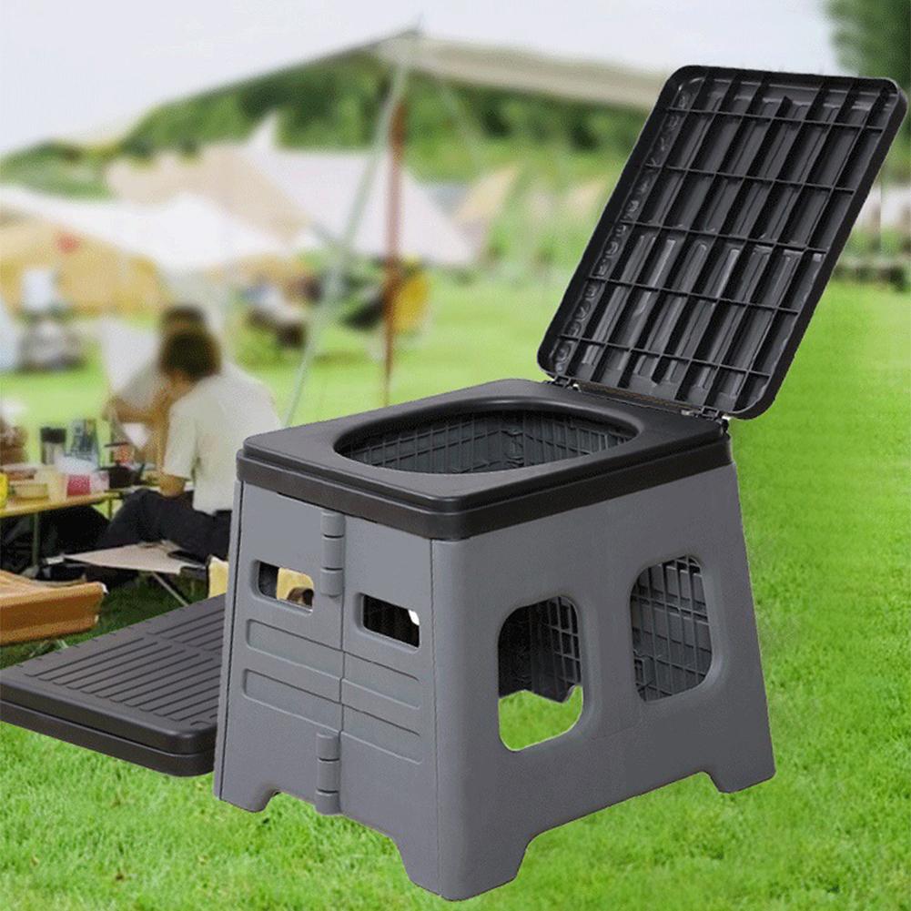 Portable Camping Toilet with Lid Portable Folding Toilet Multifunctional Folding Truck Toilet for Camping Travel
