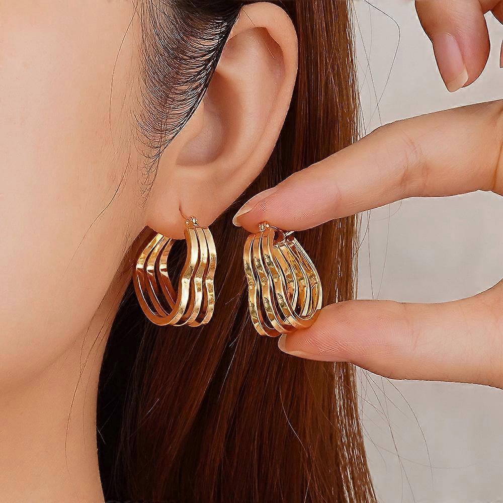 Light Luxury Geometric Circle Earrings – Simple & Fashionable, Perfect for Daily Wear & All Outfits