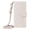 For Motorola Moto G84 5G Case Wallet Rhombus Leather Phone Cover with Shoulder Strap,Wrist Strap