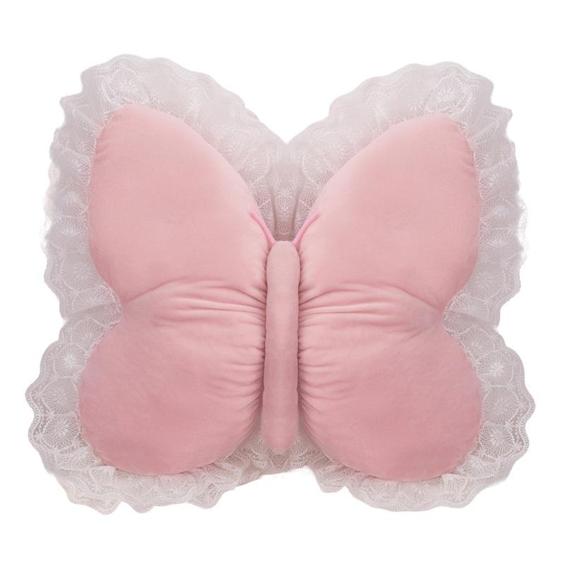 Simulated Lace Butterfly Pillow for Girls' Home Bedroom Sofa Cushion Pillow Sleeping Pillow Ornament