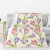 Frühling Sommer Blumen Überwurfdecken Ganzjahres Ultra Weich Warm Tulpen Blumiger Hintergrund Fleece Decke für Zuhause Bett Sofa Couch