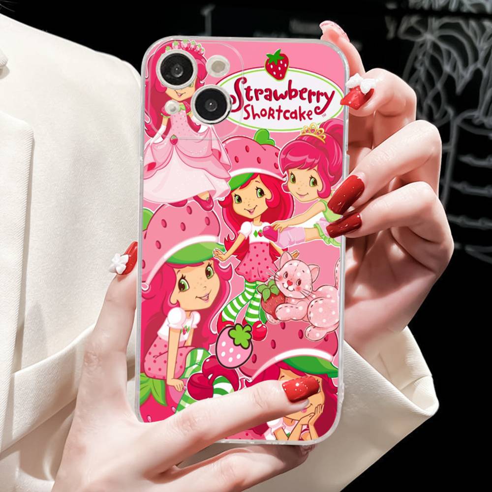 S-Strawberry Cartoon S-Shortcake Girl Case For Iphone 17 16 15 Pro Max 11 12 13 14 Pro Plus Phone Cover