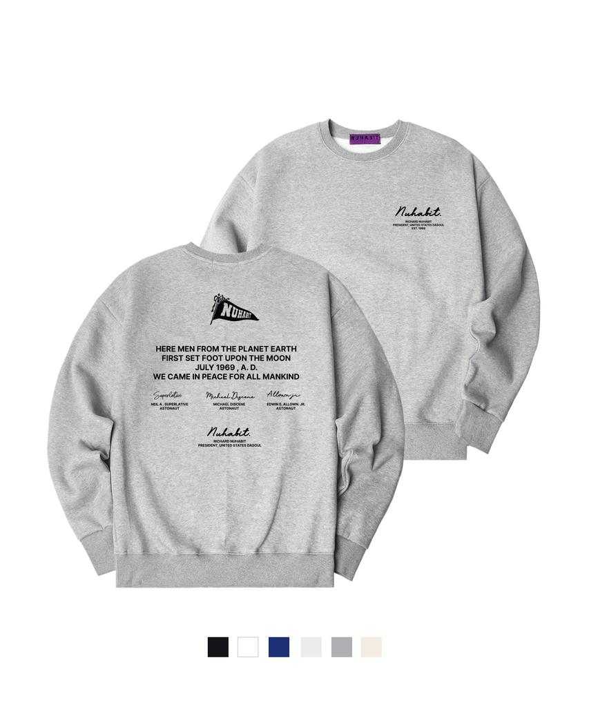 NUHABIT N/H Habit Flag Oversized Fleece-Lined Sweatshirt (Som4-4Nh1278)