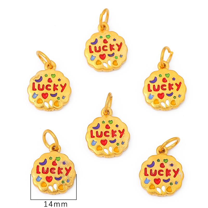 Enamel Colored Sand Gold Copper Gilded Pendant For DIY Necklace Bracelet Earrings Jewelry Making Craft Accessories