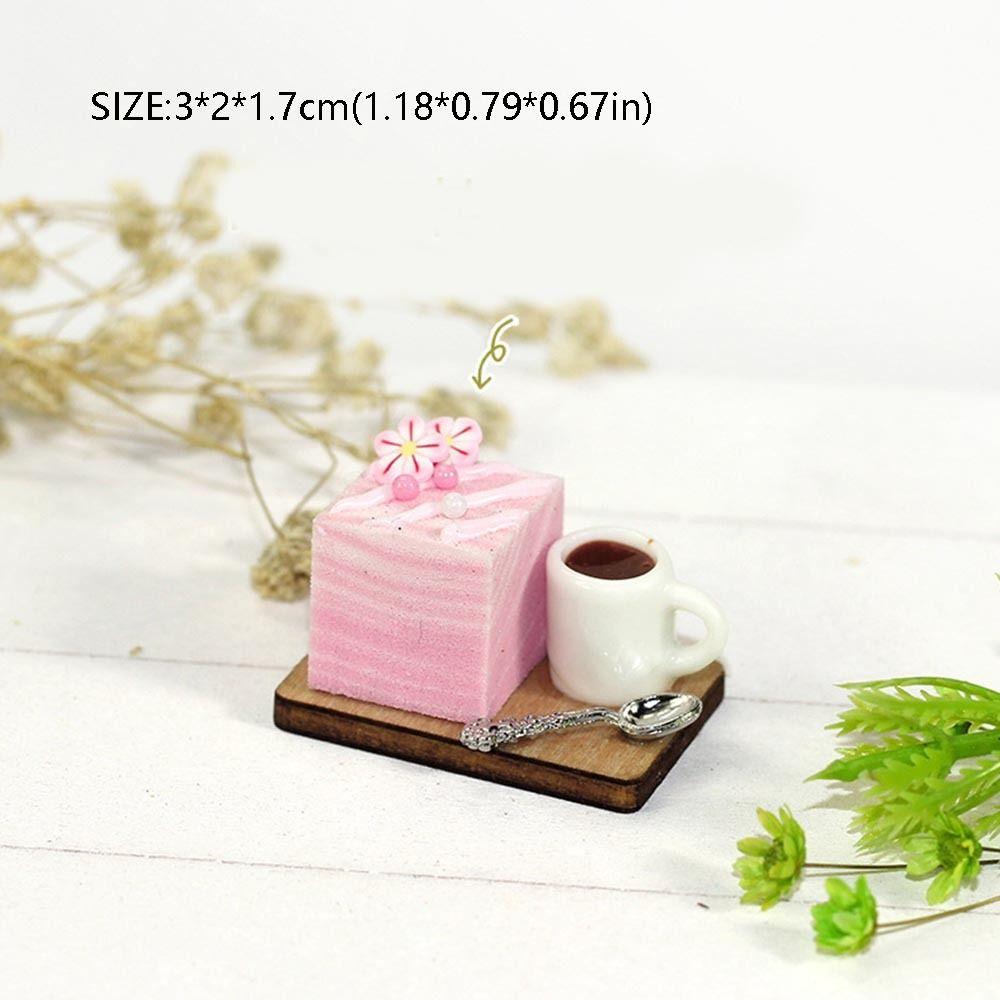 Cake Simulation Food Toy Scene Model Resin Dollhouse Miniature Snack Drink Kawaii   Girls