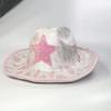 Pink Cowgirl Hats Sequins Star Cow Girl Hat with Cow Print Adult Cowboy Hat