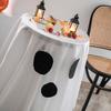 Halloween Ghost Tablecloth White And Black Ghostly Tablecloth Fun And Spooky Dining Table Accessory for Parties Candy Buffet Photo Backdrops